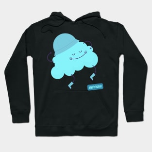 Hashtag Petrichor Cute Blue Cloud with a Rain Hat Hoodie